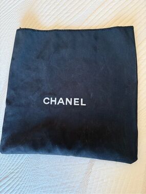 Chanel Black White Logo Dust Bag 11” X11.5” Purse Handbag Purse Belt Storage Bag